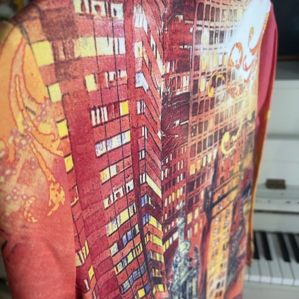 Alia Y2K Colorful Cityscape Short Sleeve Tee M - Picture 13 of 14